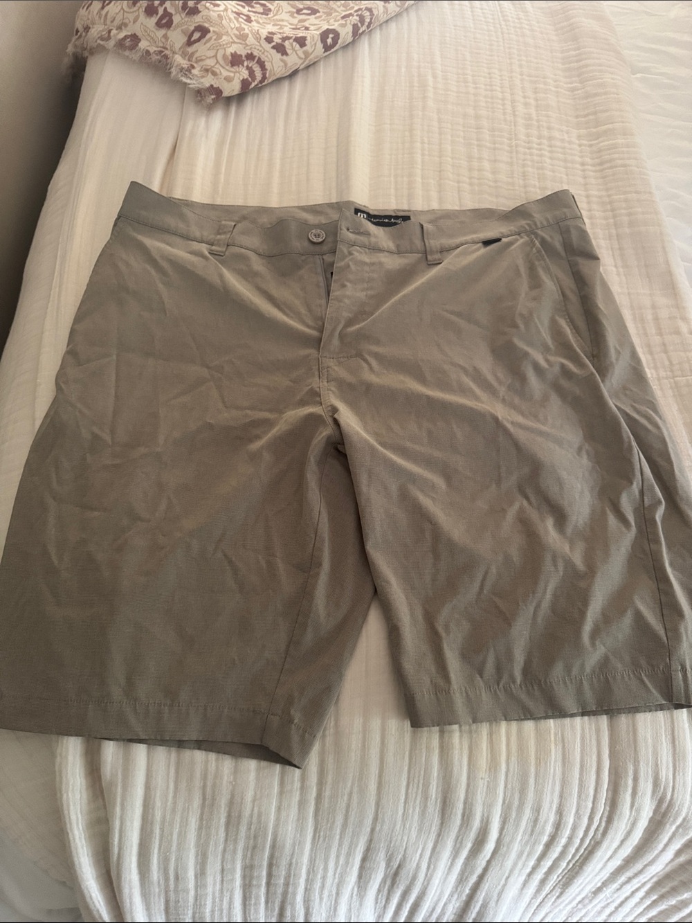 Travis Mathew Men's Flat-Front Tan Shorts